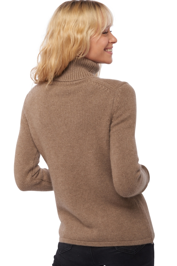 Cachemire Naturel pull femme col roule natural aka natural terra s
